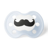 funny Mustache pacifier in baby blue