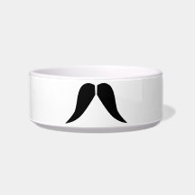 Mustache Pet Bowl Cat Water Bowl