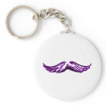 Mustache Purple Black The MUSEUM Zazzle Gifts Keychain