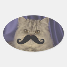 Mustache Qpc Template Oval Sticker