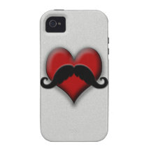 Mustache Red Heart Case-Mate iPhone 4 Cover