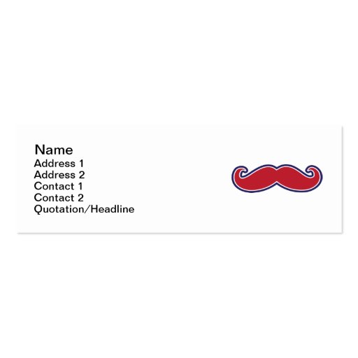 Mustache, Red, White and Blue Business Cards (front side)
