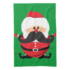 Mustache Santa Claus Hand Towel