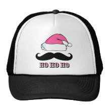 Mustache Santa Pink Trucker Hats