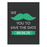 Mustache Save the Date postcards