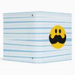 Mustache Smiley 3 Ring Binder