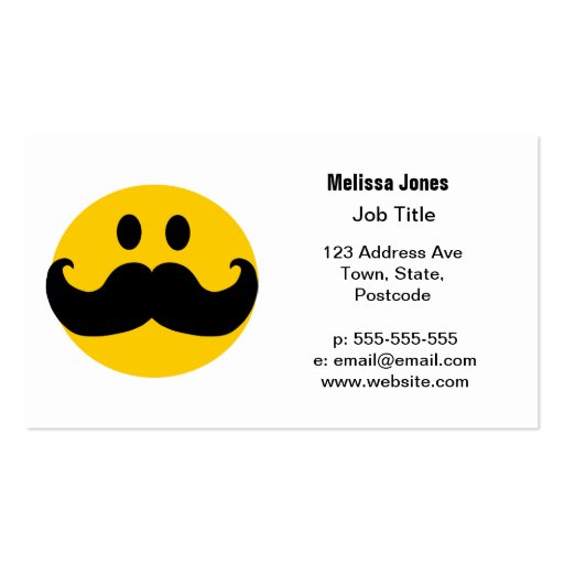 Mustache Smiley Business Cards