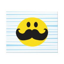 Mustache Smiley Canvas Print