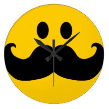 Mustache Smiley Clock