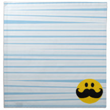Mustache Smiley Cloth Napkins