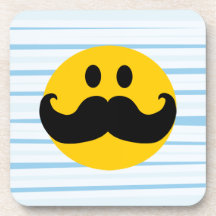 Mustache Smiley Coasters