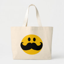 Mustache Smiley (Customizable background color) Bag