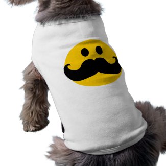 Mustache Smiley (Customizable background color) Pet Clothing