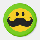 Mustache Smiley (Customizable background color) Refrigerator Magnet