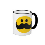 Mustache Smiley (Customizable background color) Mugs