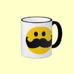 Mustache Smiley (Customizable background color) Mugs