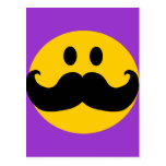Mustache Smiley (Customizable background color) Postcard