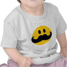 Mustache Smiley (Customizable background color) Tshirts