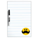 Mustache Smiley Dry Erase Whiteboard