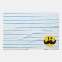 Mustache Smiley Kitchen Towel