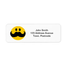Mustache Smiley Labels