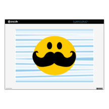 Mustache Smiley Laptop Decal