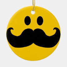 Mustache Smiley Ornaments