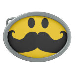 Mustache Smiley Oval Belt Buckle