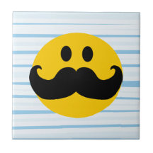 Mustache Smiley Tile