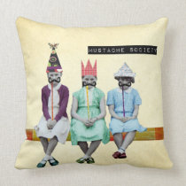 Mustache Society Vintage Image Pillow pillows