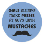 Mustache Round Sticker