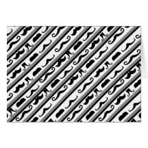 Mustache Stripes Greeting Card
