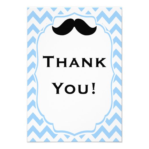 Mustache Thank you note cards