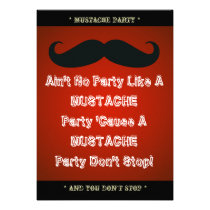 Mustache Theme Party Custom Invitation invitations