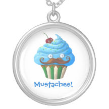 Mustached Cupcake Custom Jewelry