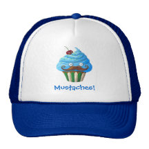 Mustached Cupcake Mesh Hat