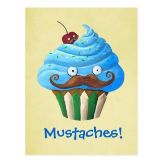 Mustached Cupcake Post Cards