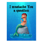 Mustached Merman Post Card