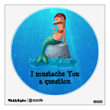 Mustached Merman Room Decals