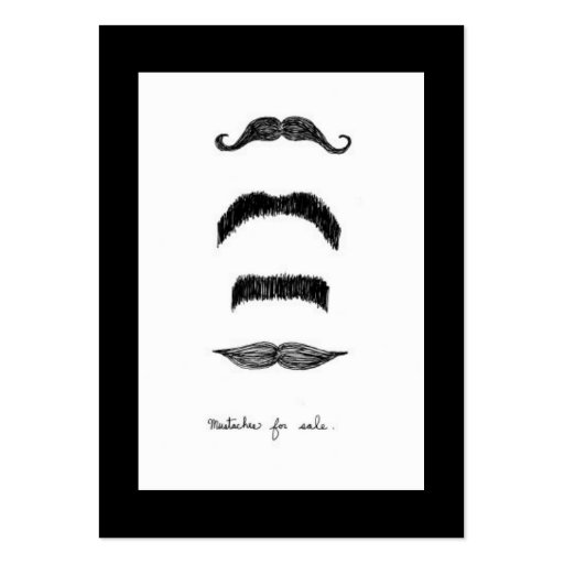 Mustaches For Sale Vertical Chubby Business Cards