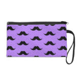 Mustaches Pattern Lilac Wristlets