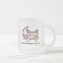 Mustaches Rule Frosted Mug