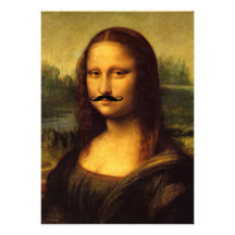 Mustachioed Mona Lisa Card