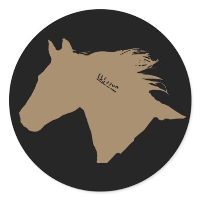 mustang horse logo. Mustang Horse Head Sticker by