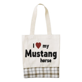 Mustang horse zazzle HEART tote bag