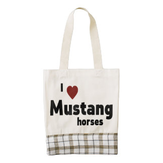 Mustang horses zazzle HEART tote bag