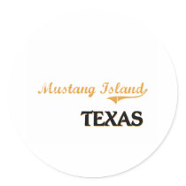 Mustang Island Texas Classic Stickers