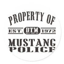Mustang Police Round Stickers