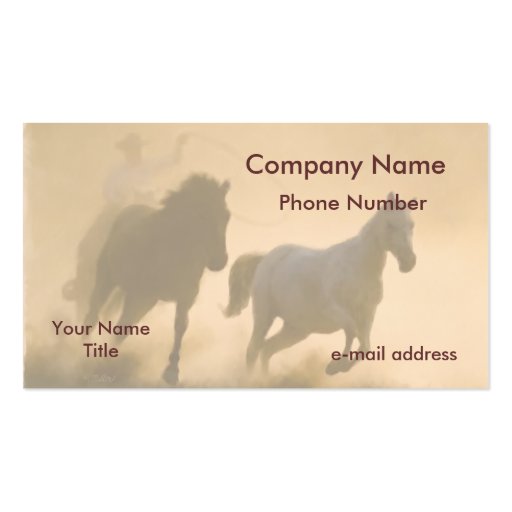Mustang roundup business card templates (front side)
