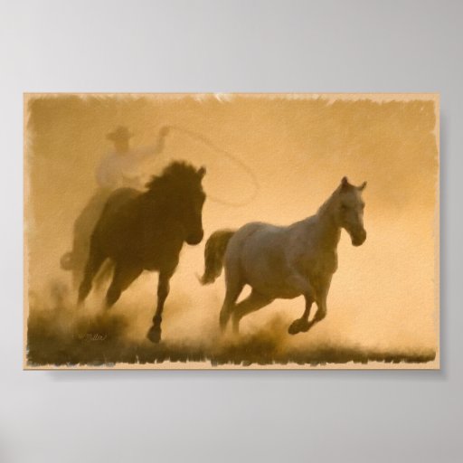 Mustang Roundup Print